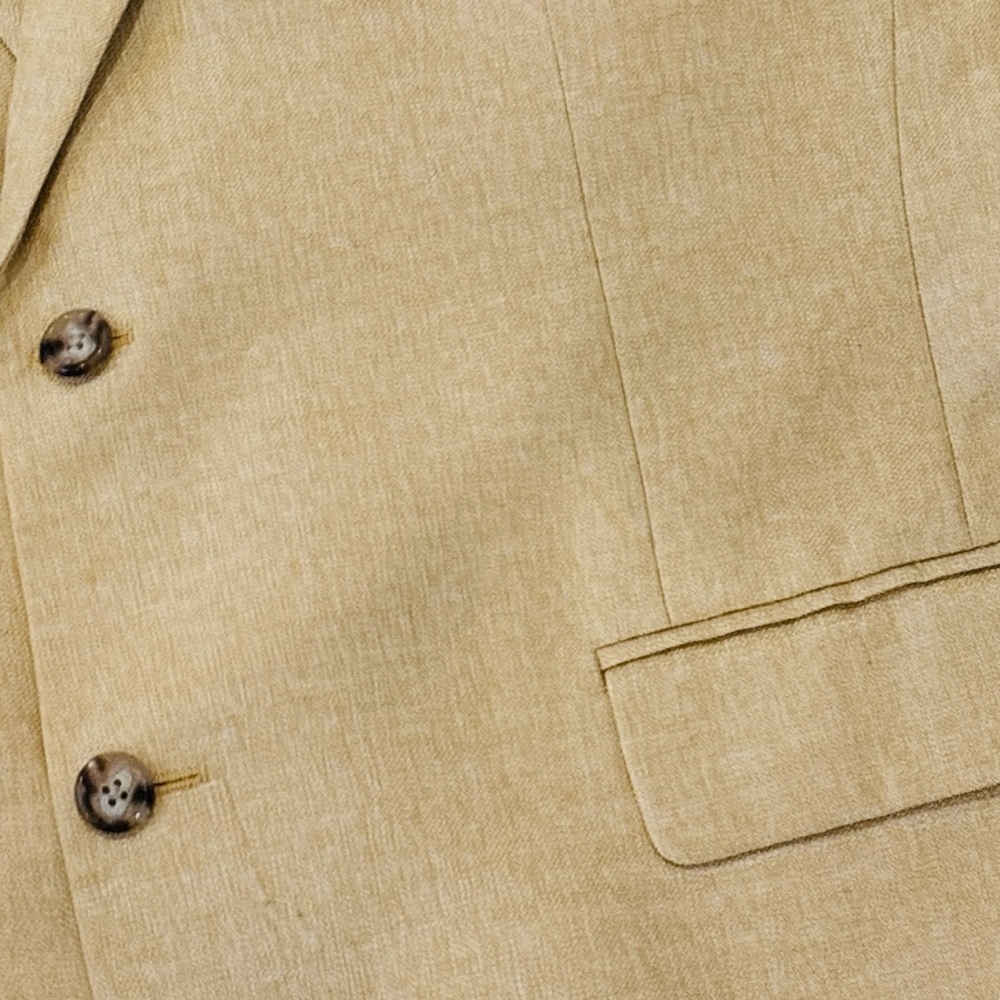 90s JOS A BANKS CREAMY NEUTRAL WOOL & SILK SPORTS COAT CLASSIC LUXURY SZ 44R - Picture 4 of 7